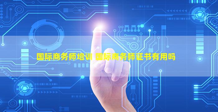 国际商务师培训 国际商务师证书有用吗